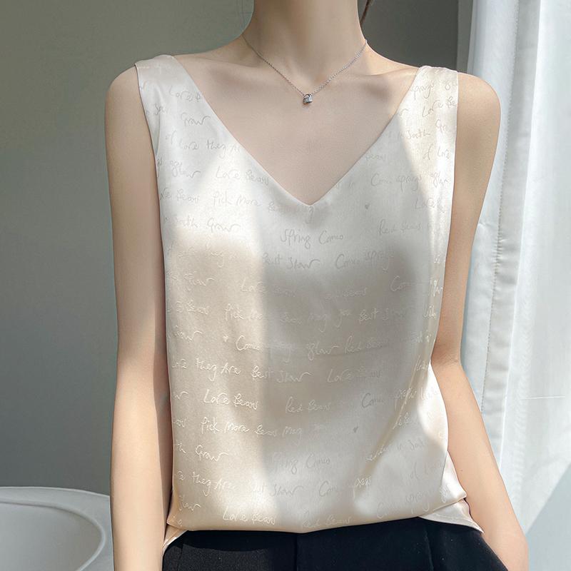 Γυναικείο καλοκαιρινό τοπ από μεταξωτό μετάξι μουριάς, αναπνεύσιμο δροσερό τοπ από 50% μετάξι, λεπτό τοπ με 50% πολυεστερικές ίνες