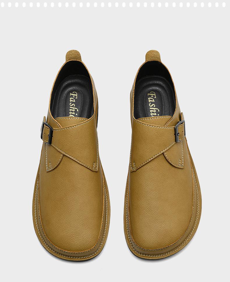 Fashion Genuine Leather Men's Slip on Footwear Cowhide Casual Shoes Handmade Business Loafers Comfy British Style Walking Shoes