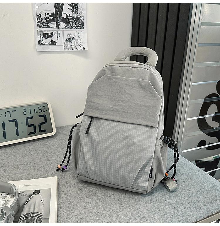 Schoolbag Small Backpack Men's and Women's Outdoor Lightweight Multipurpose Sports Riding Backpack Fashion Contrast Color Flat Casual Breast Bag