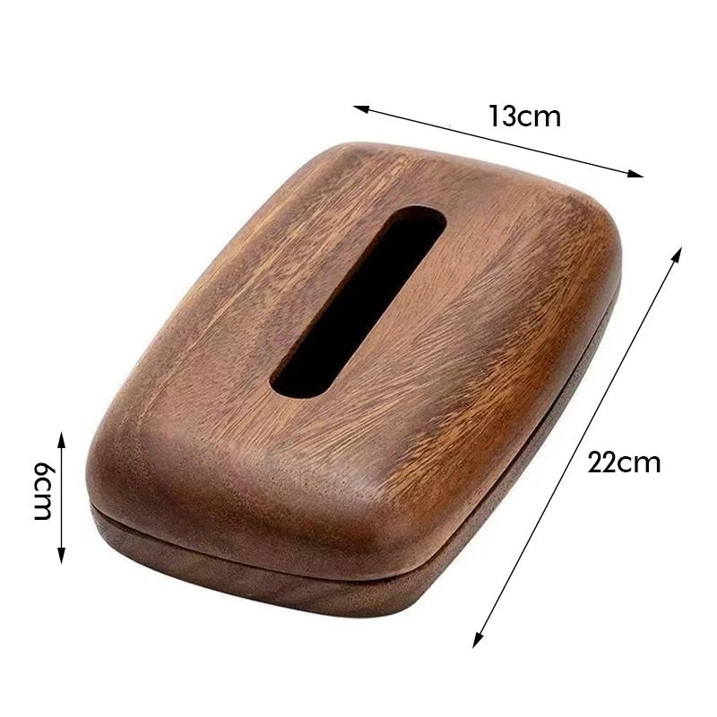 Solid Wood Tissue Box New Chinese Style Walnut Color Tissue Holder Tea Room Zen-Inspired Desktop Decor Tissue Organizer