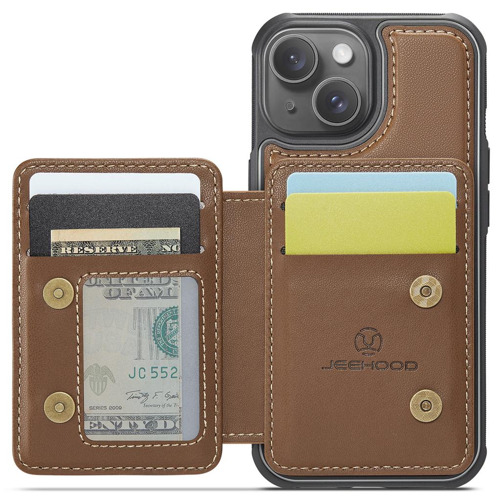 For iPhone 14 Case Leather Mobile Cover with Detachable Magnetic Card Bag