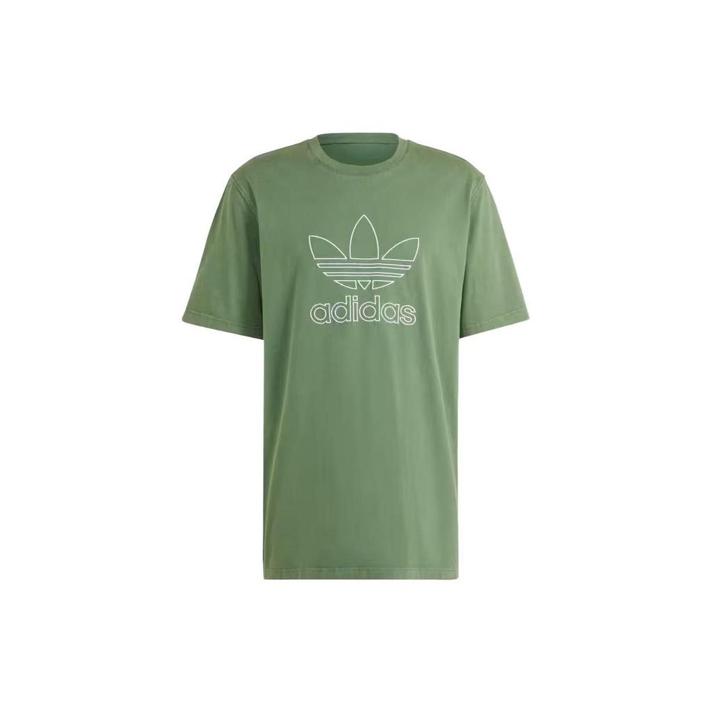 Adidas Adicolor Outline Trefoil Tee Green Oxide Men Streetwear IR7993