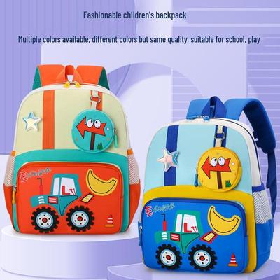 2025 Autumn Kids' Large Capacity Excavator Backpack: Lightweight, Cute Cartoon Schoolbag for Kindergarten