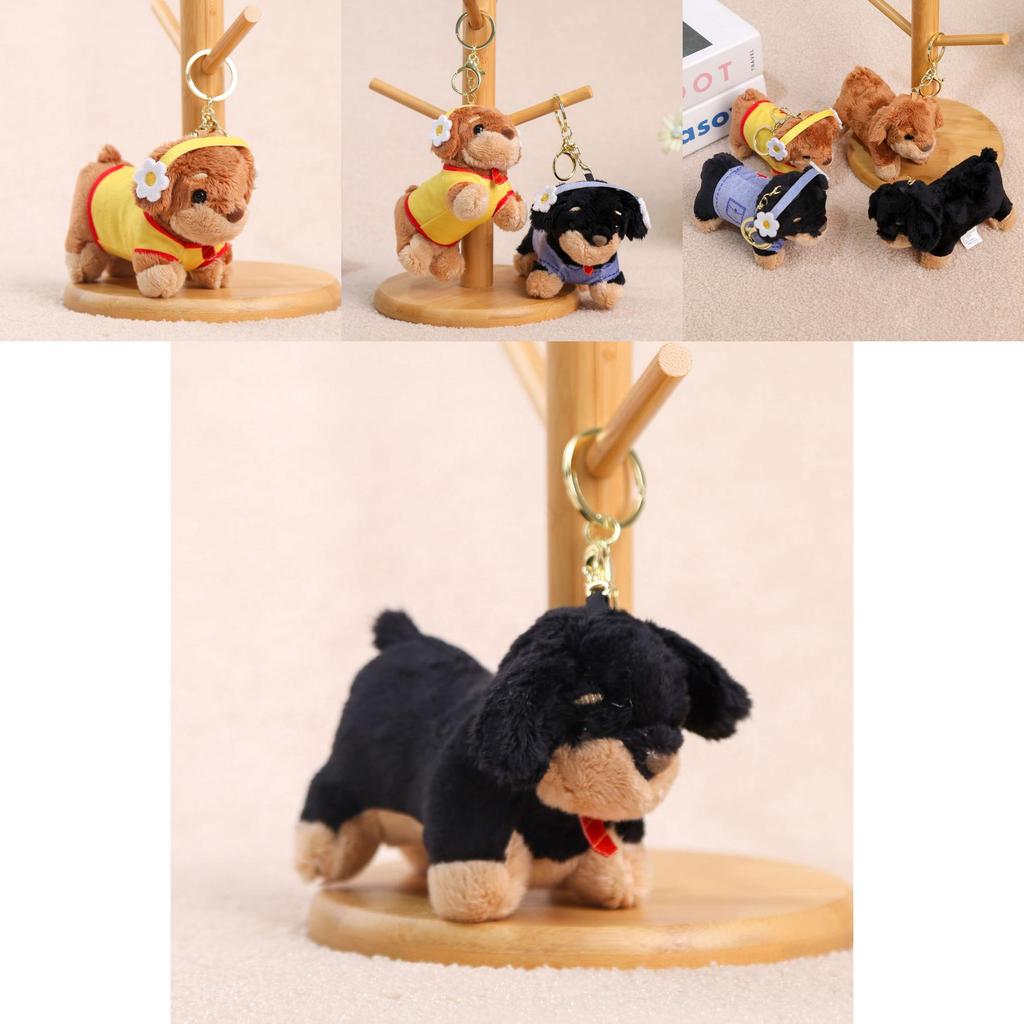 Dachshund Dog Plush Keyring With Pp Cotton Filling For Bag Accessories And Gifts