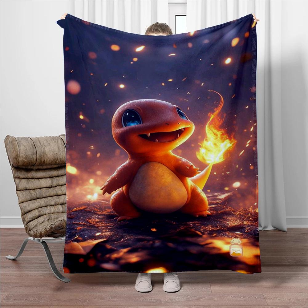 31 Style Pokemon Cartoon Cute Pikachu 3D Soft Flannel Blanket for Bed Bedroom Sofa Picnic,Throw Blankets for Kids Outdoors Gift