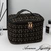 AVANCE Makeup Cosmetic Storage Popular Stylish Travel Cosmetic Black and White Pouch, Bag, Bag, Handbag, Storage, (Black)