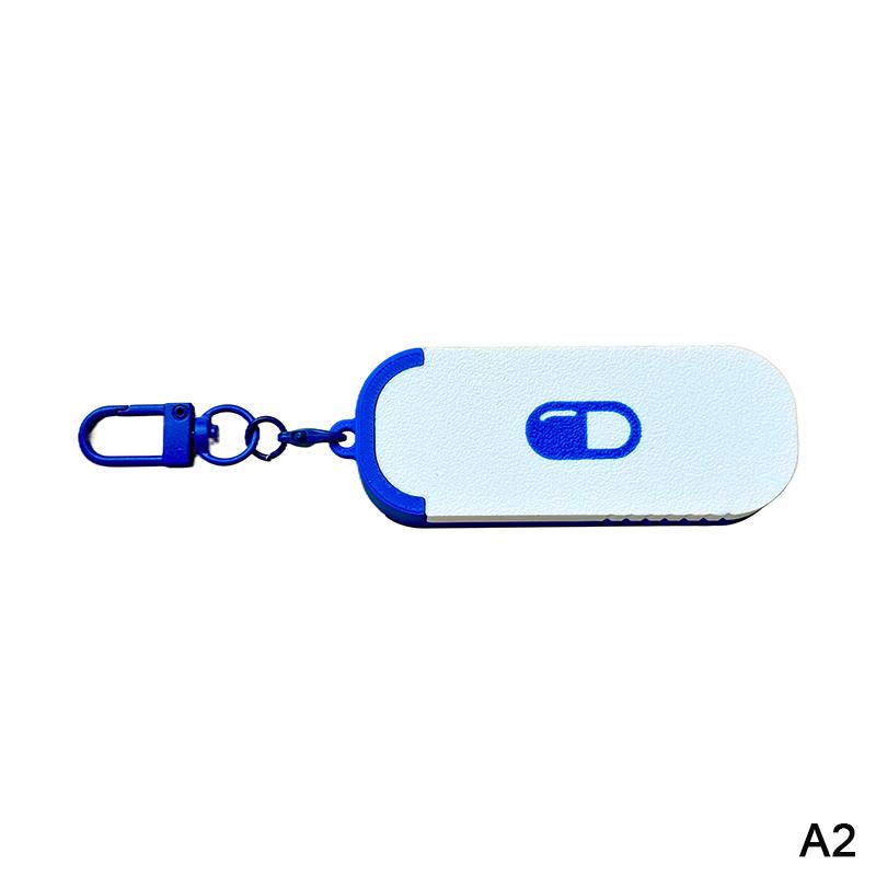 M-3 Compartment Sliding Pill Box With Keychain Sliding Lid Pill Holder Portable Travel Daily Medication Management