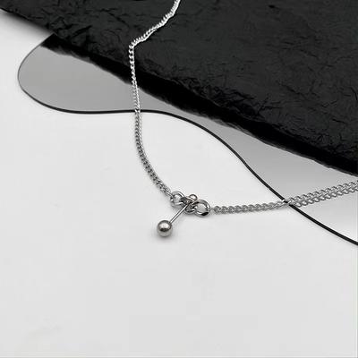 Balance Ball Pendant Necklace Simple Fashion Cold Style Accessories Summer Niche Hip Hop Personality Collarbone Chain