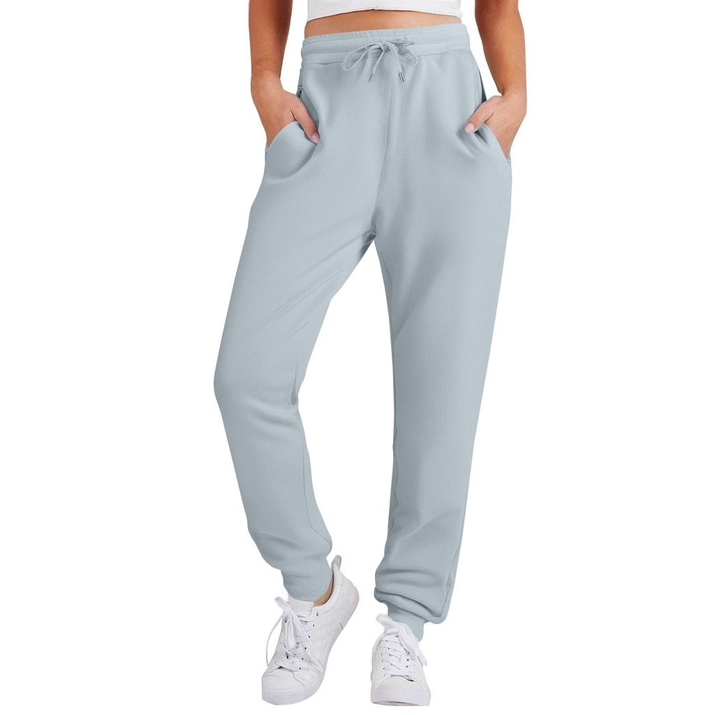 Dámské volné sportovní kalhoty s vysokým pasem, tepláky, módní, ležérní, s kapsami