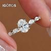 1CT Oval Cut Moissanite Rings for Women Sparkling Diamond 925 Silver Engagement Wedding Band Jewelry With