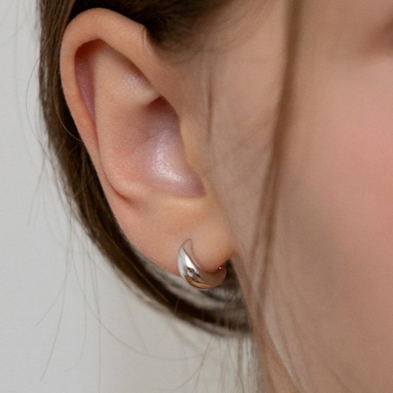 Tatiana (925 Silver) Volume Drop Hoop Earrings EC3225 Size S