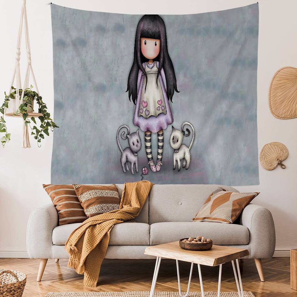 Cartoons SSantoro Gorjuss Hanging Bohemian Tapestry Bohemian Wall Tapestries Mandala Kawaii Room Decor