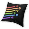 Rainbow Dice Set Tabletop Rpg Gaming Square Pillowcase Polyester Linen Velvet Printed Zip Decor Throw Pillow Case Cushion