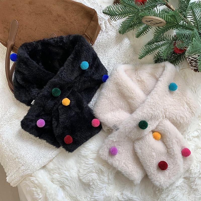 Christmas scarf scarf winter warm new velvet thickened warm fluffy scarf scarf