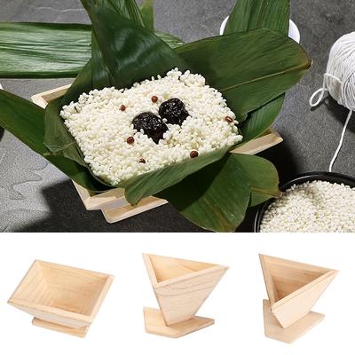 Holz Zongzi Form DIY Traditionelles Chinesisches Essen Reisknödel Reispudding Herstellungsformen Dreieckig Trapezförmig