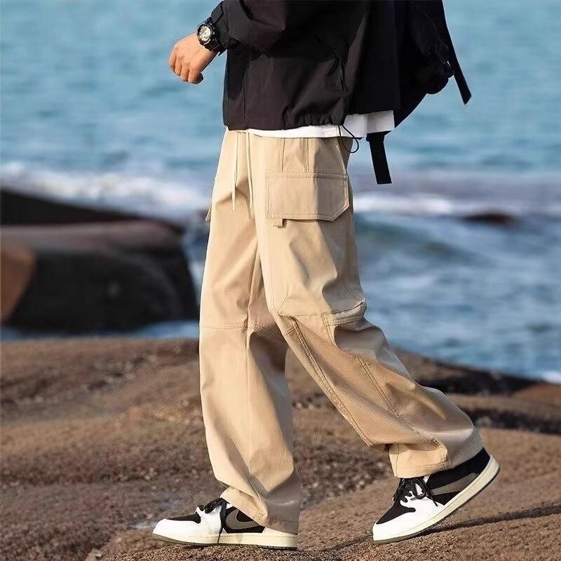 Spring and Summer New Men's Overalls Simple Elastic Waist Sweatpants Trendy Brand Loose Leggings Casual Pants