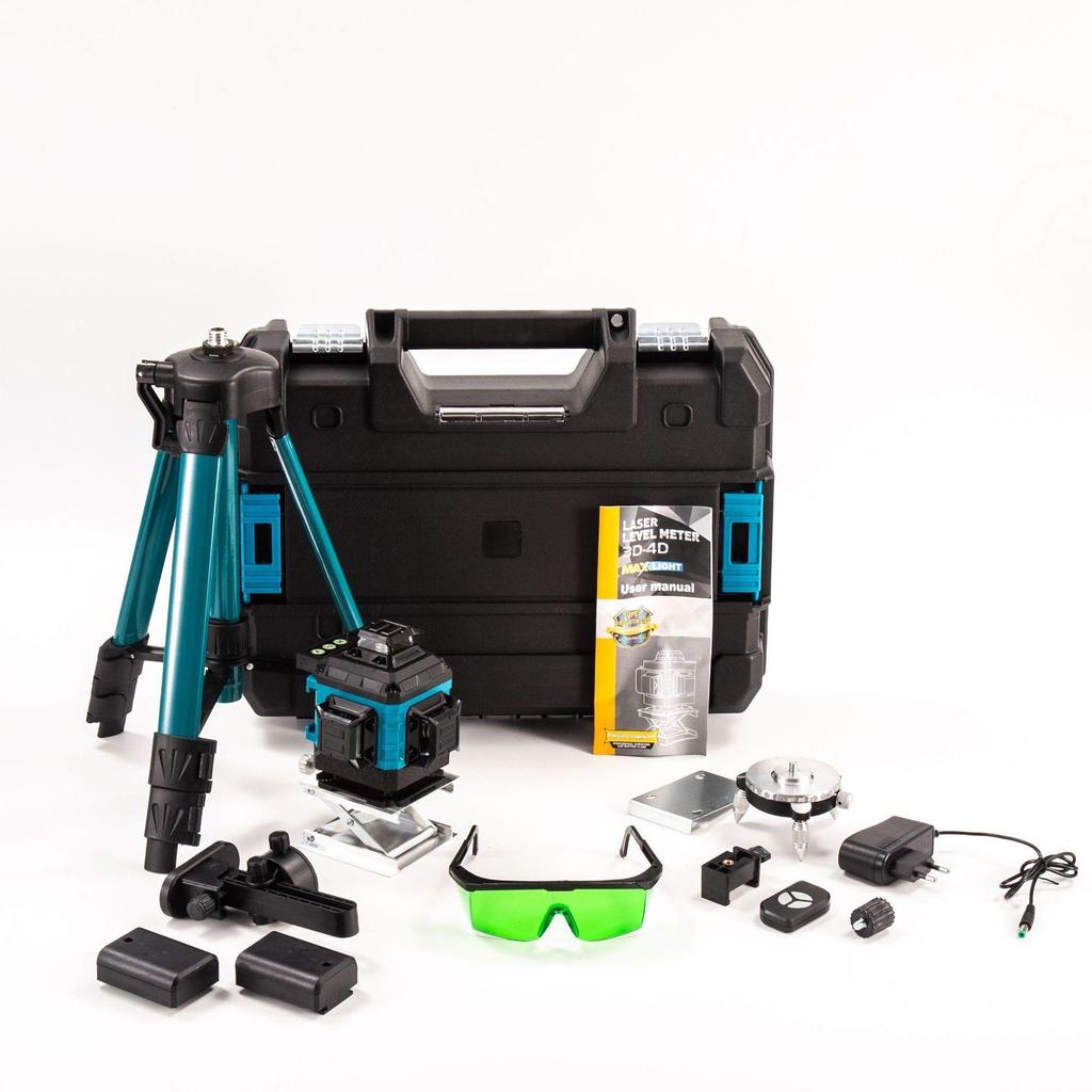 High-Precision Laser Leveling Tool, 21V Lithium, 12/16 Lines, 3D/4D for Walls & Floors