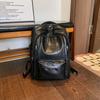 Vintage PU Backpack for Men Women Casual Daypack Travel School Bag with Multi Pockets