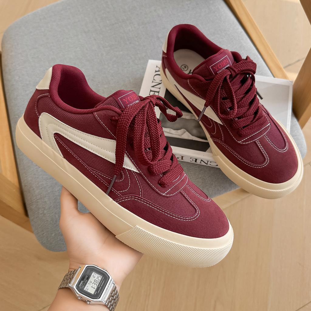 Vintage Platform Sneakers Men's Autumn New Outdoor Non Slip Comfortable Board Shoes Height Increase Fashion Lace Up Casual Shoes