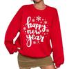 Simple Letter Happy New Year Christmas Hoodie - Autumn/Winter Long Sleeve Round Neck
