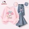 Hellokitty Girls' Spring Outfit 2026 New Children's Clothing Sweet and Cute Girls' Spring Two-Piece Set