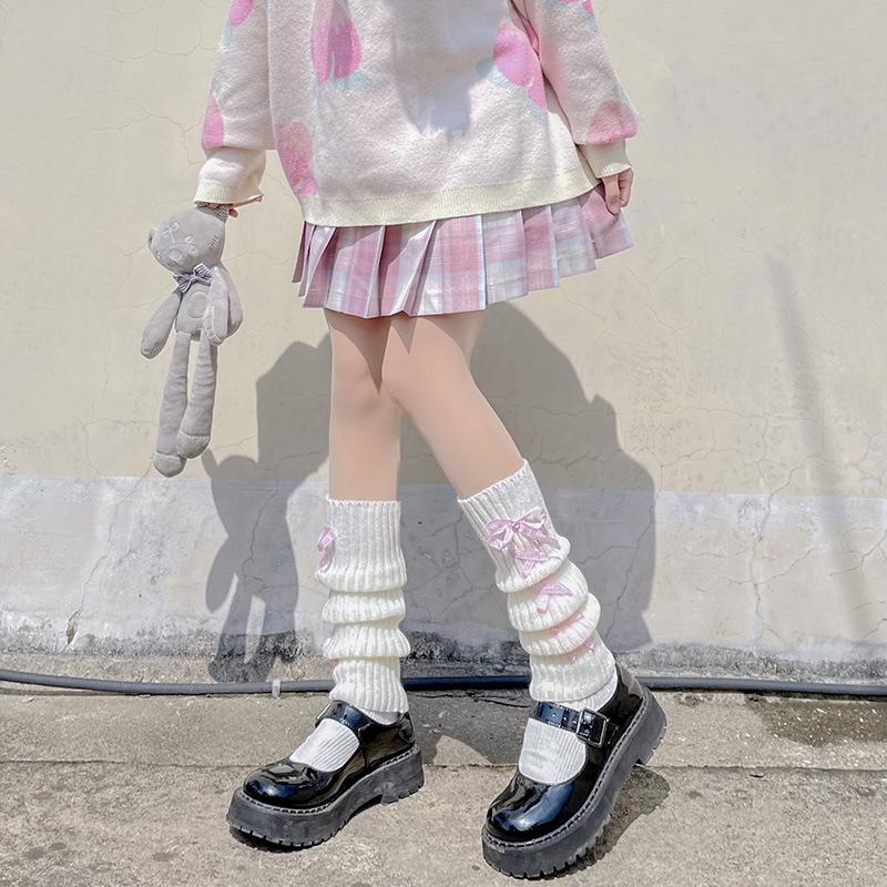 Cross Strap Japanese Cute JK Socks Warm Legs Socks Lolita Stacking Socks Women's Winter