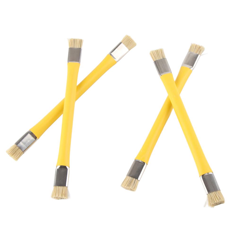 4PCS Double Heads Anti‑Static Hard Brush Mobile Phone Repairing Soldering Cleaning Tool(Yellow )