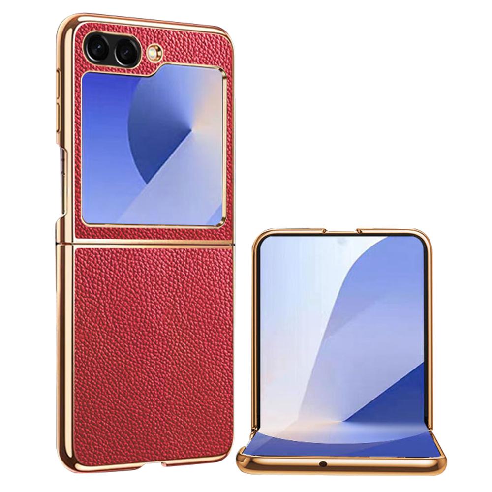 

Для Samsung Galaxy Z Flip7 FE 5G/Z Flip6 5G Чехол Текстура личи Натуральная коровья кожа+ПК Чехол для телефона B