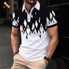 Casual Essential: Geometric Print Short Sleeve Polo Shirt for Men