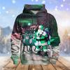 3D Printed Funny Santa Claus Hoodie For Men Christmas Elk Pattern Long Sleeves Casual Sweatshirt Unisex Loose Hoodies Pullover