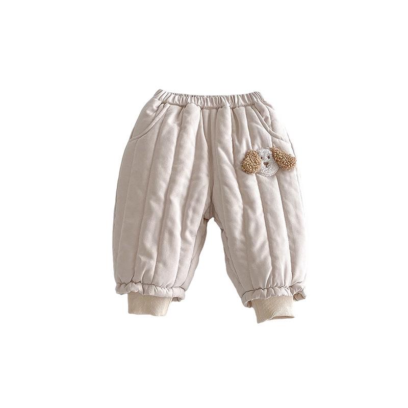 Children's 2025 Winter Cartoon Dog Quilted Cotton Pants - Stylish Boys' Sweatpants