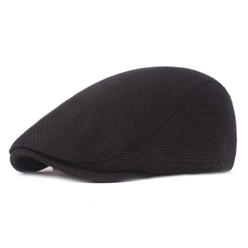 Cotton and Linen Beret Men and Women Duck-tongue Cap Retro Old Forward Cap Outdoor Travel Hat Single-color Beret