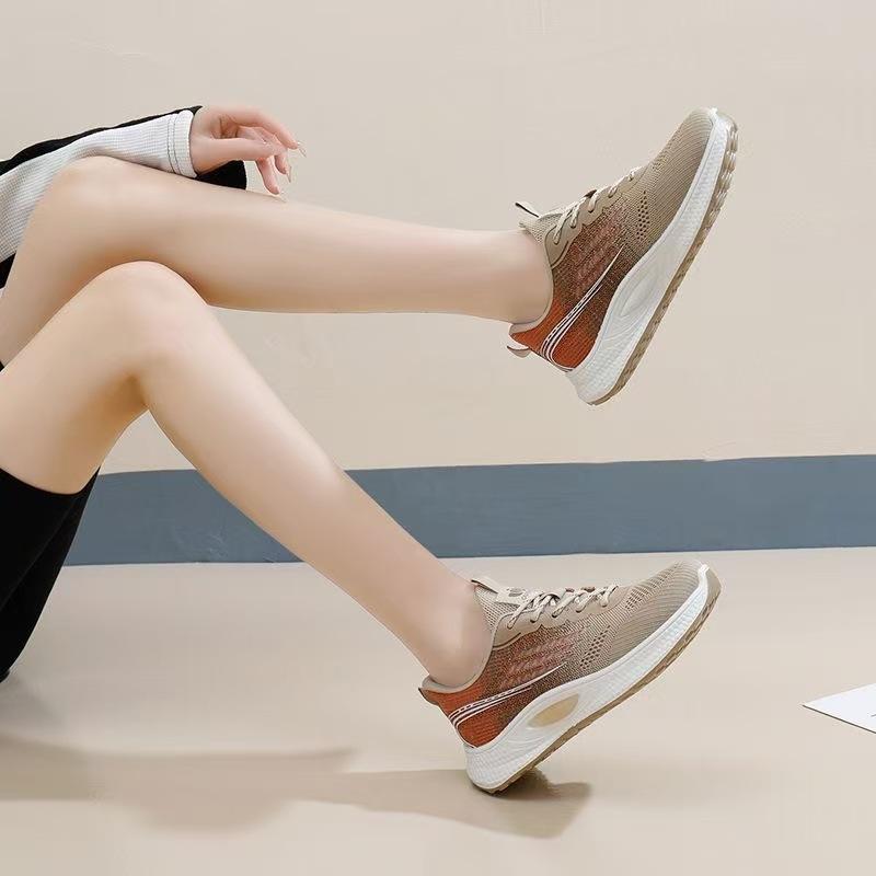 Summer Fly-woven Women's Shoes Mesh Shoes Sports Running Shoes Women's Versatile Fashion Trendy Shoes