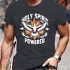 Holy Spirit Powered Dove Graphic Tee Mens Casual Short Sleeve Cotton TShirt Summer