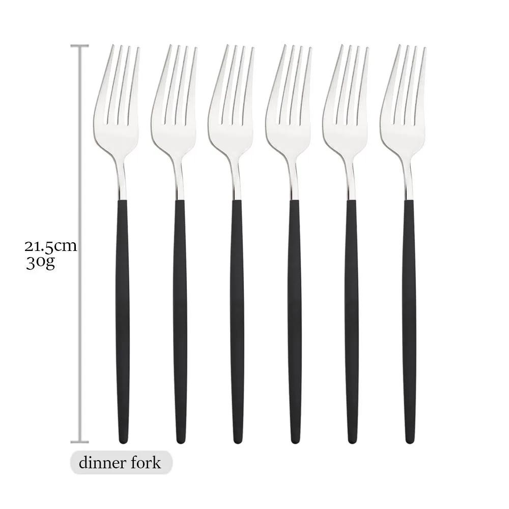 Mirror 5/6/30Pcs Black Silver Tableware Set Stainless Steel Cutlery Kitchen Dinnerware Set Western Knife Fork Spoon Flatware Set