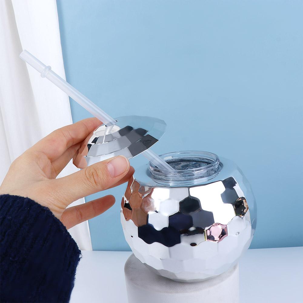 Party Flashlight Sparkly with Straw Disco Ball Cup Wine Goblets Bar Tools Cocktail