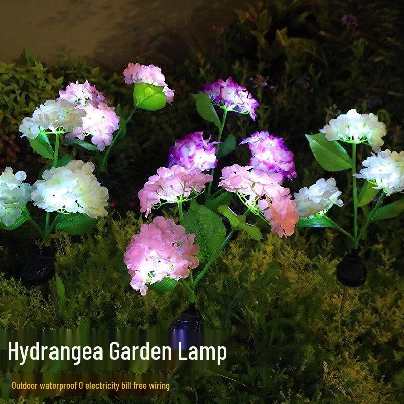 Solar Hydrangea Flower Garden Stake Light