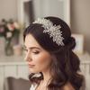 Elegant Alloy Leaves Hairbands Sparkly Rhinestone Headbands Bride Wedding Tiaras and Crowns Light Luxury Headdress Ornaments