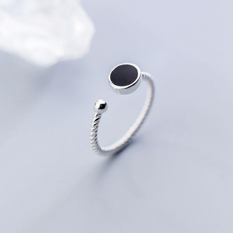 New in 925 Silver Drip Glue Round Rings For Women Vintage Luxury Jewelry Accessories Jewellery Money 925
