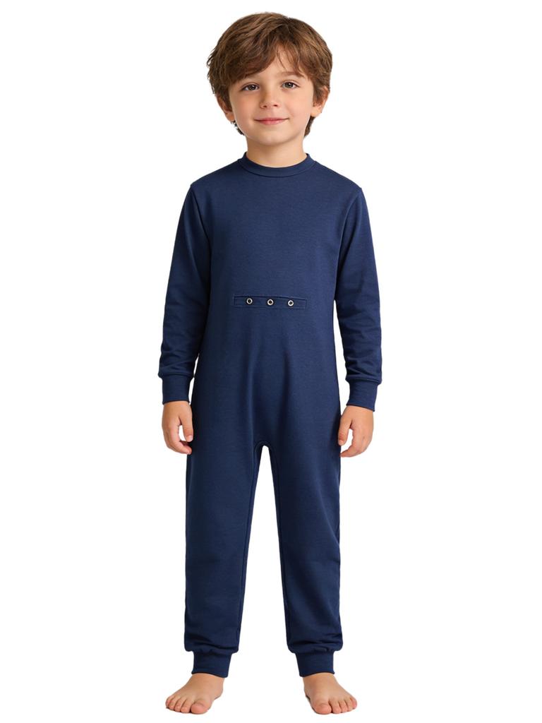 Unisex Special Needs Adaptive Clothing Long Sleeve Anti Strip Invisible Zipper Back Jumpsuit