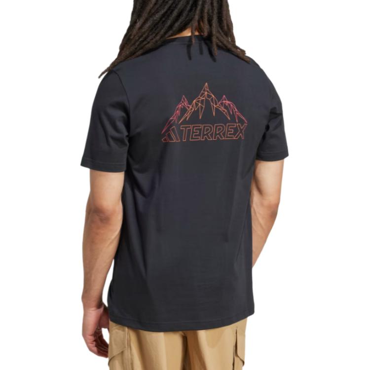 adidas Terrex Grafica Cotone Leggero Moda Versatile T-Shirt Manica Corta Uomo Top JW3558