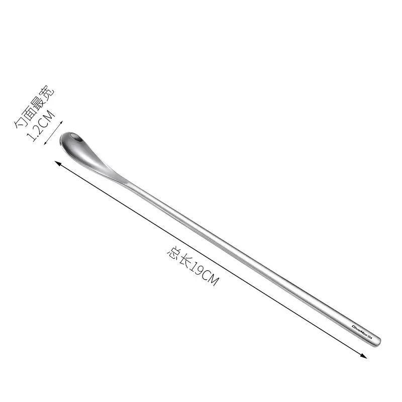 

Long Handled 304 Stainless Steel Spoon Coffee Tea Dessert Ice Cream Stirrer Versatile Tool Picnic Kitchen Bar Daily Accessories