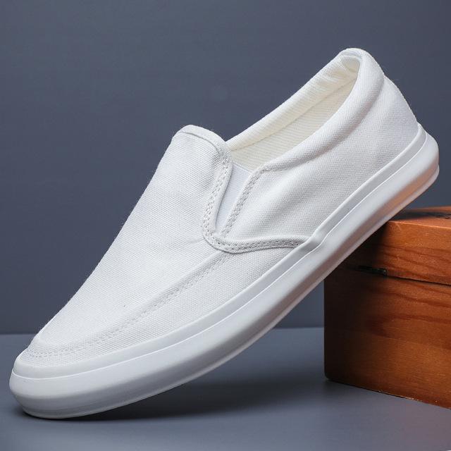 Breathable Canvas Shoes Men's Casual Shoes Lightweight Men's Vulcanized Shoes Soft Flat Shoes Outdoor Men's Sneakers Loafers