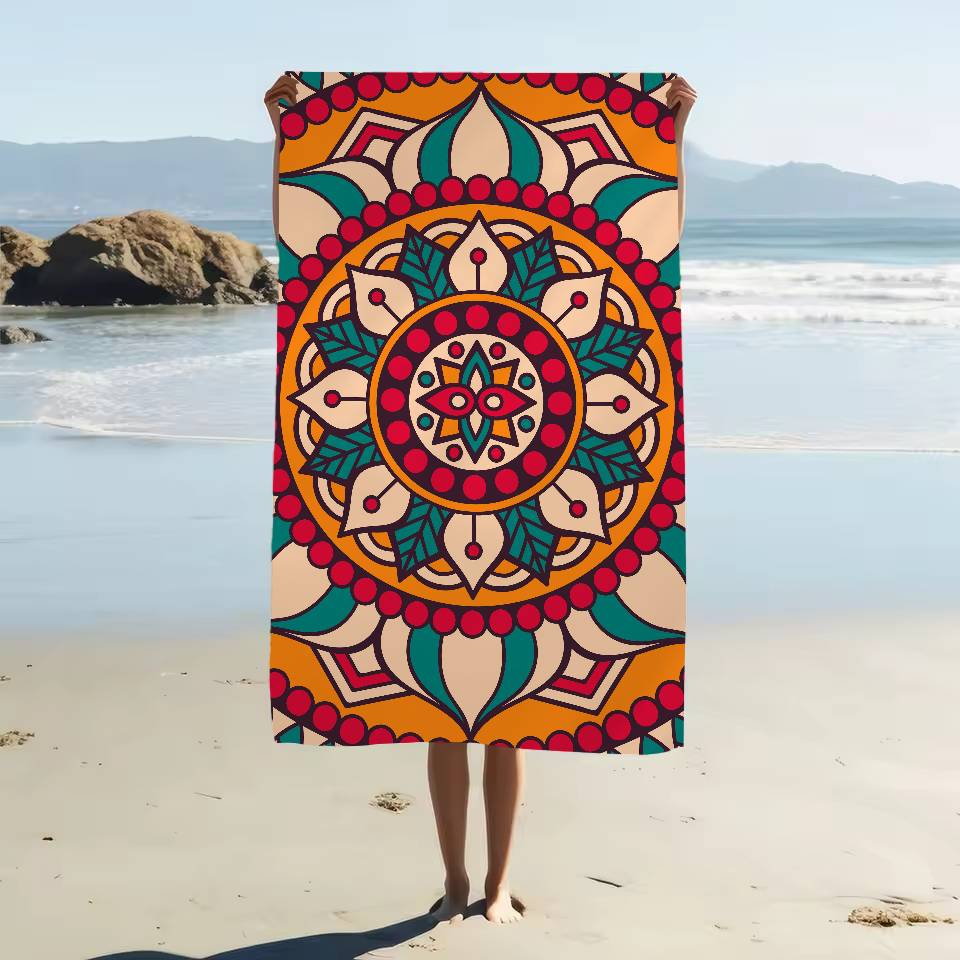 

Classical Floral Pattern Print Beach Towels Shower Towel Sauna Travel Spa Microfiber Quick Dry Gym Accessories Cute Room Decor W30*H60(CM)