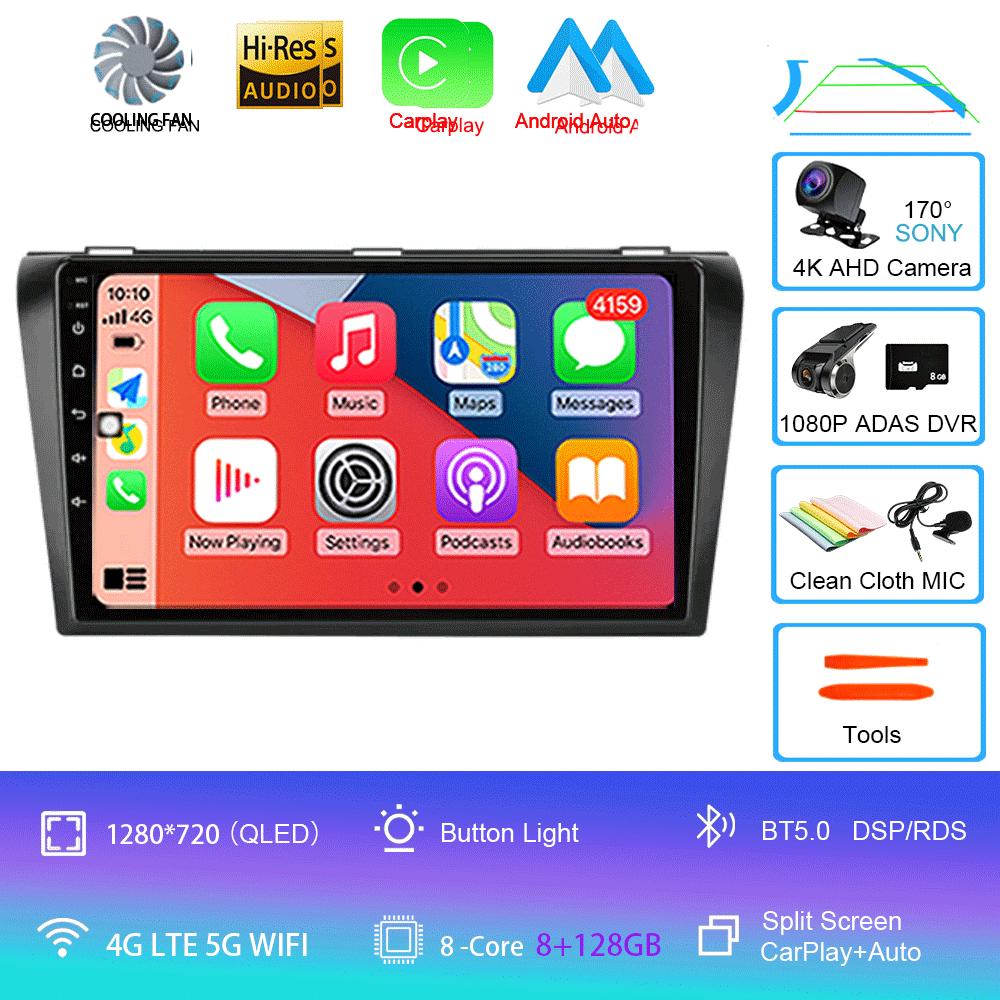 Android 14 Video Player Car Radio For Mazda 3 2004 -2009 2din with BOSE Multimedia Player Carplay Stereo GPS Head Unit