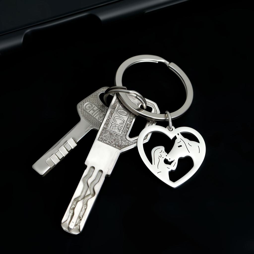 Stainless Steel Keychain, Fashionable Personalized Hollow Love Keychain Pendant Jewelry