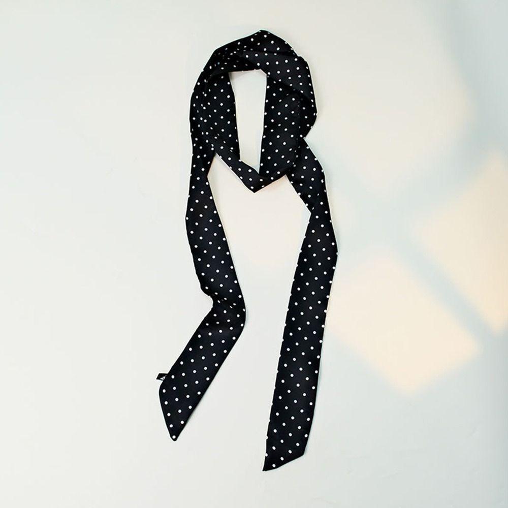 Long Small Scarf Print Flower Headbands Spring Summer Neck Tie  for Women