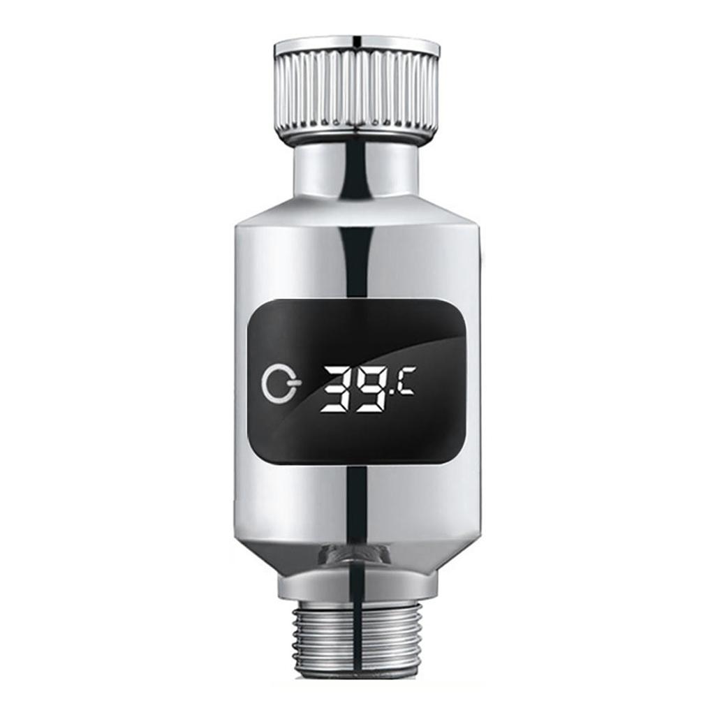 Household Shower Water Thermometer with LED Temperature Display Compatible with 1/2 Inch Shower Pipes and Handheld Shower Heads