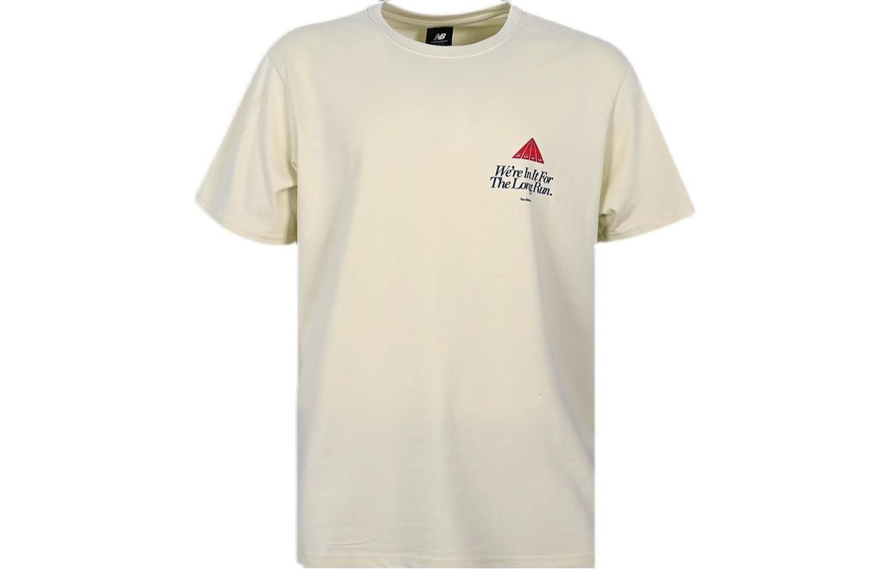 New Balance ANB T Shirts Men s Ecru Crew Neck Moderate Straight Fit AMT22375-CIW M