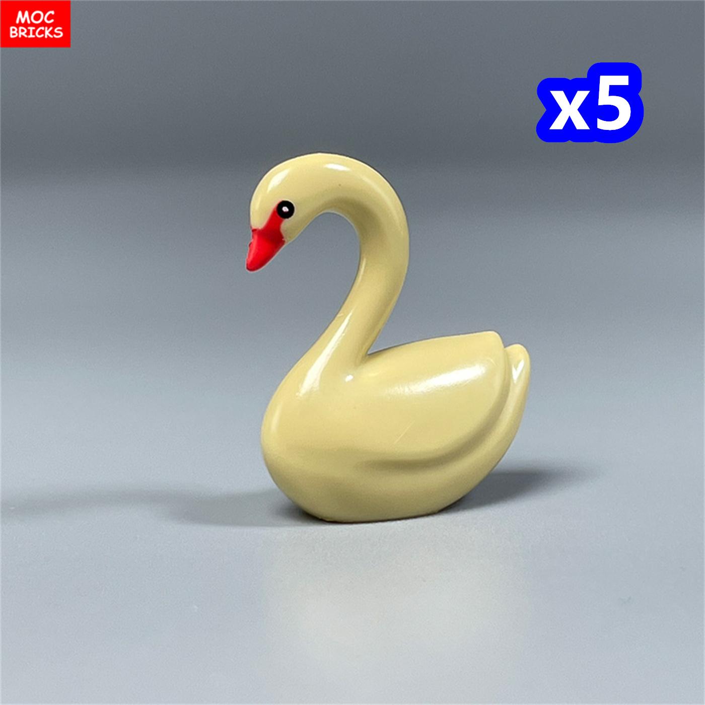 MOC Bausteine Tier Ente Schwan Fluss See Bauernhof Szene Ansicht Aufsätze DO-IT-YOURSELF Konstruktionsbausteine Spielzeug für Kinder Geschenke